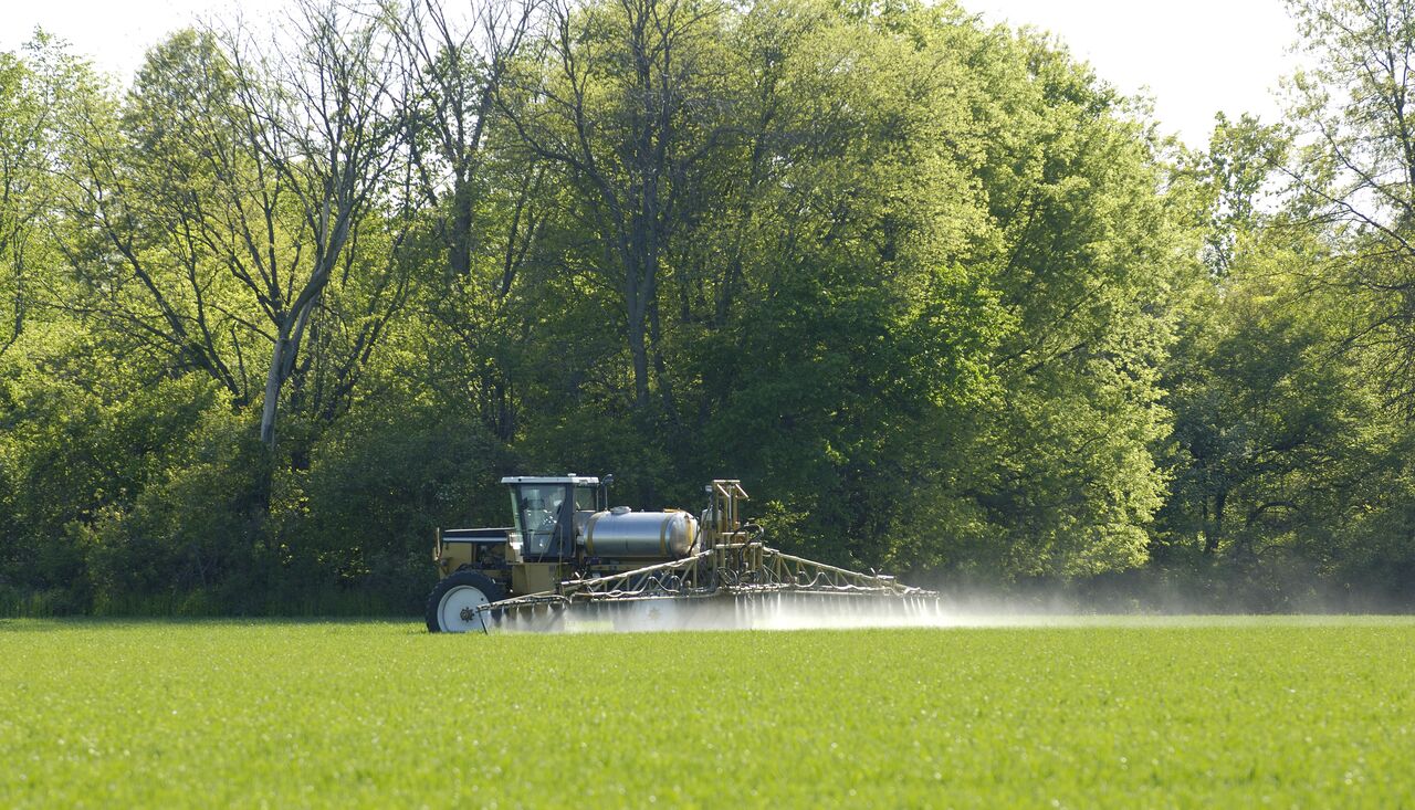 Gewasbescherming tractor