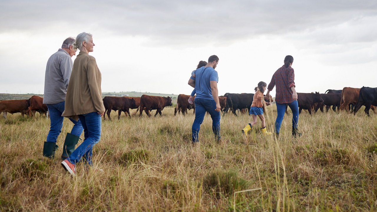 Boerenfamilie in veld - PeopleImages via Istock